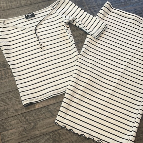 Marshalls Skirts Nwot So Cute Black And White Stripe Oencil Skirt